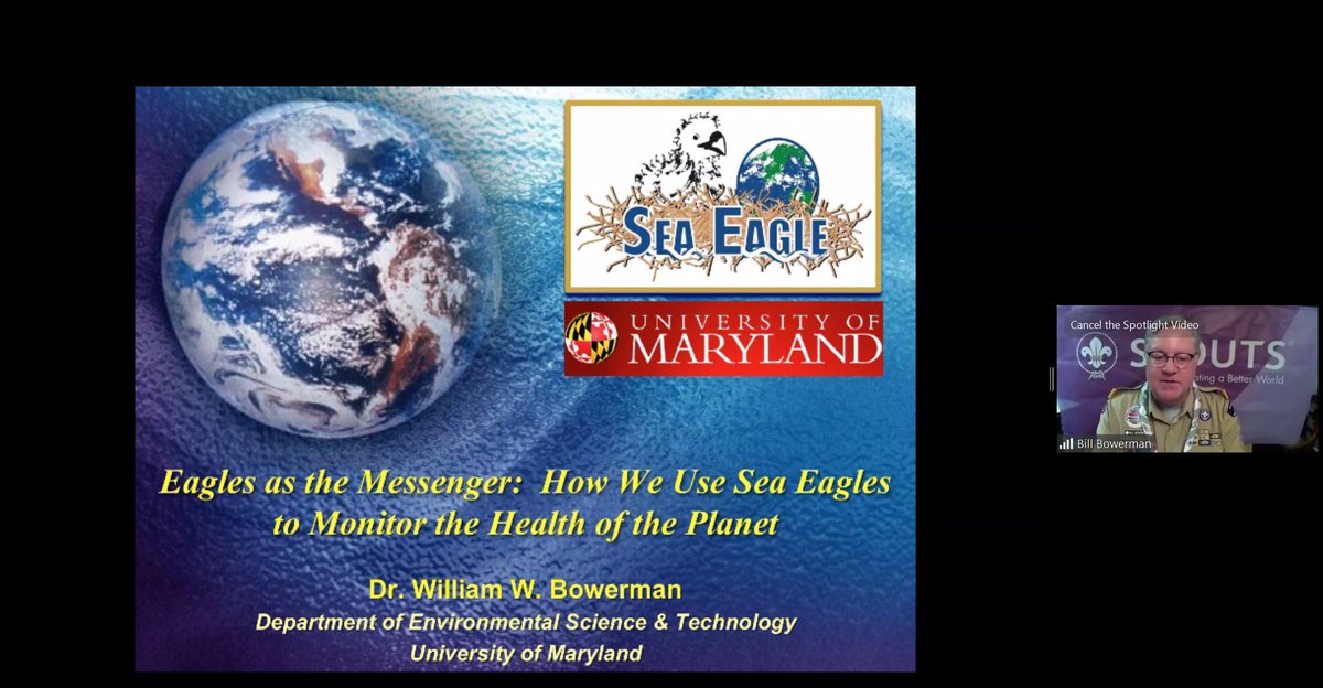 ncacSTEM's tweet image. Live from Dr. Bowerman's Gold Medal Address about #Eagles in honor of #EarthDay2020 If you couldn't join us tonight, head to the @NCACBSA Facebook for the recording and more #EarthDay fun! #STEMatHome #scouting #UMD