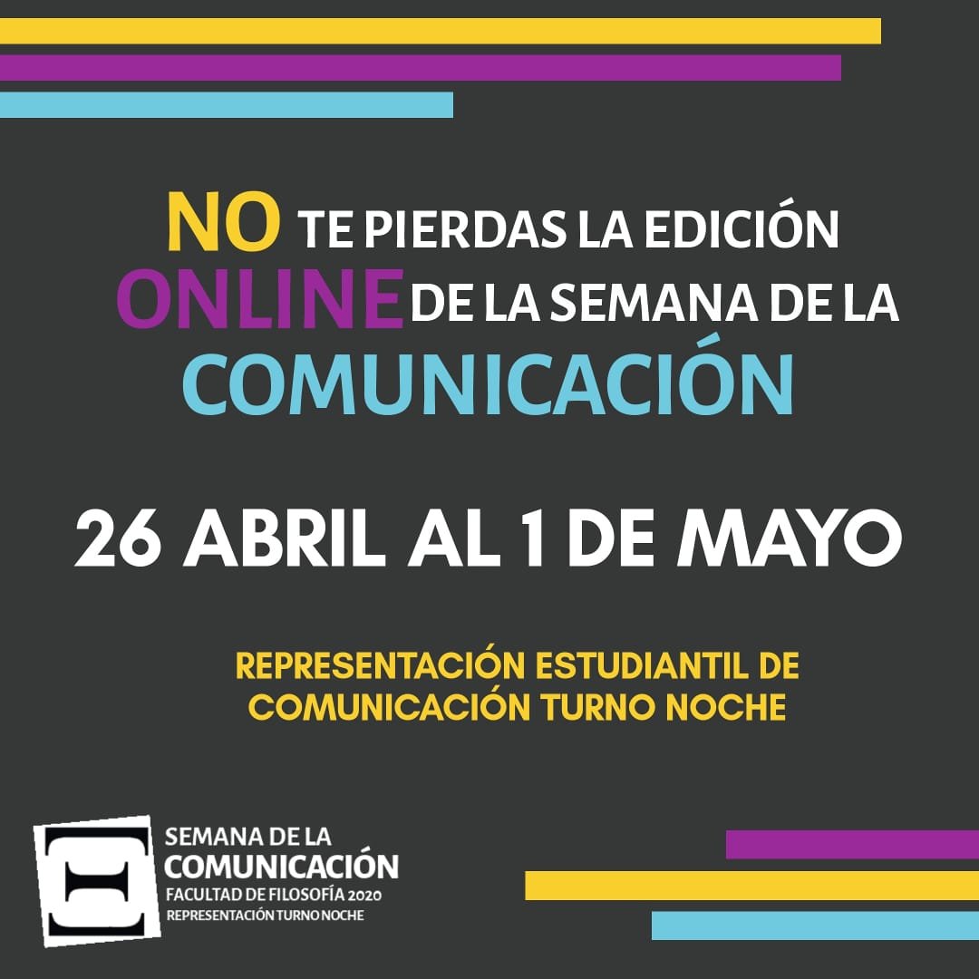 sepecomuna's tweet photo. 🗣 No nos quedamos sin semana de la Comunicación

Lo vamos a disfrutar desde nuestras casas 🤳

#SECOM2020 #ComunicaciónUNA https://t.co/oFo53CbpCQ
