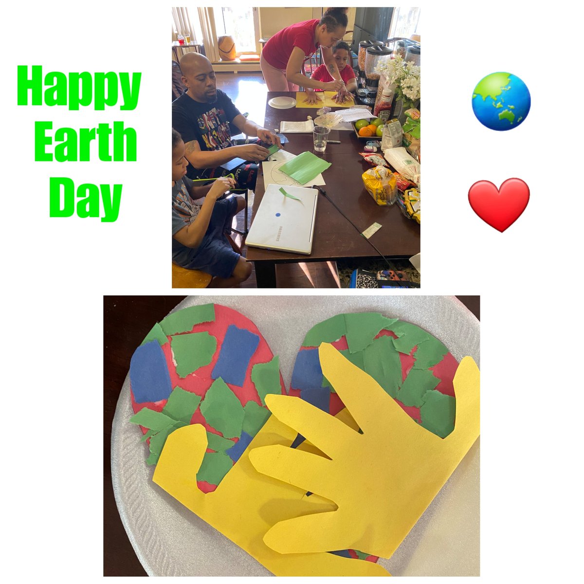 3rdgradeRush's tweet photo. Tag team Earth Day projects! Distance learning is not just teacher and student based, it's family based. ❤ #EarthDay #TitanPride #MakingMemories #WorkingTogether #QuarantineAndLearn @SFABronx https://t.co/0tSXYptdHc