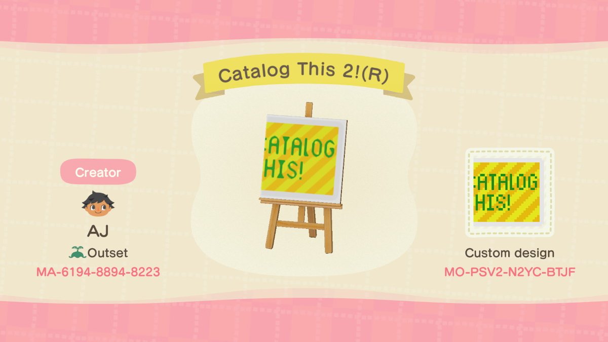 LockNinety's tweet photo. Let your friends know they can pick up (but not keep) these items with this design. Strive to have a huge catalog of items together and help each other out! #ACNHDesign #ACNH #AnimalCrossingNewHorizons https://t.co/pnyK4hnthy