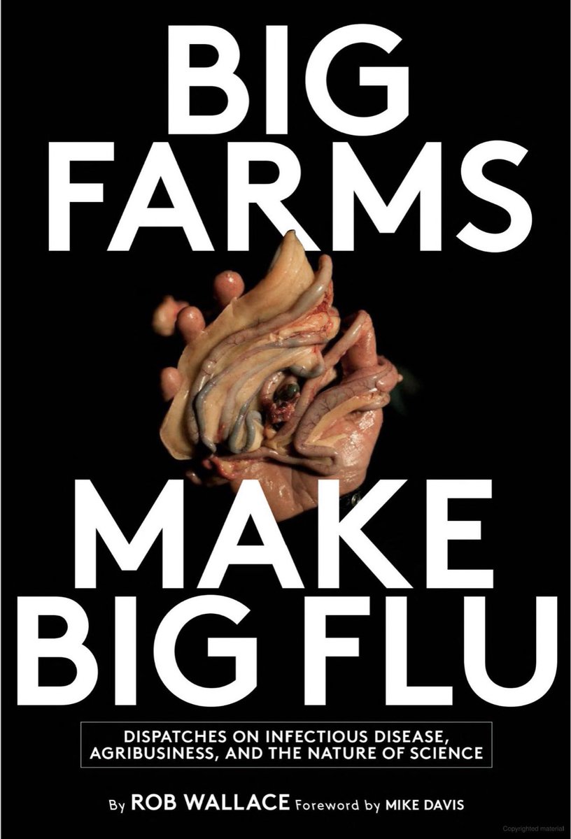 THREADEvolutionary Biologist Rob Wallace (who is a socialist ) wrote “Big Farms Make Big Flu” (2016) where he makes the connection between capitalism, corporate farming practices and the emergence of deadly viruses.
