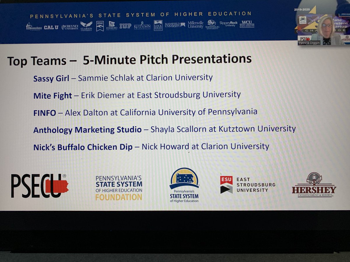 statesystem's tweet photo. Congrats to the $10,000 first place winner of the State System Startup Challenge - Mite Fight, Erik Diemer @ESUniversity &amp; the 4 other finalists! Great job to all the participants! https://t.co/obCA7XYgjl