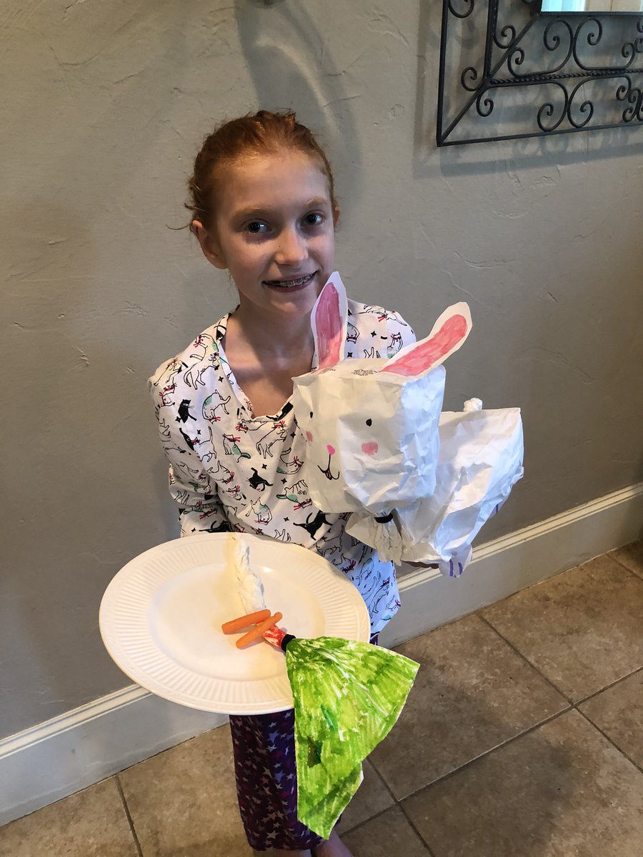 s_phillips75's tweet photo. Earth day Recycled bunny from Kelsey. Her creation!  @ArtroomFVE https://t.co/ZA9wzYPAD0