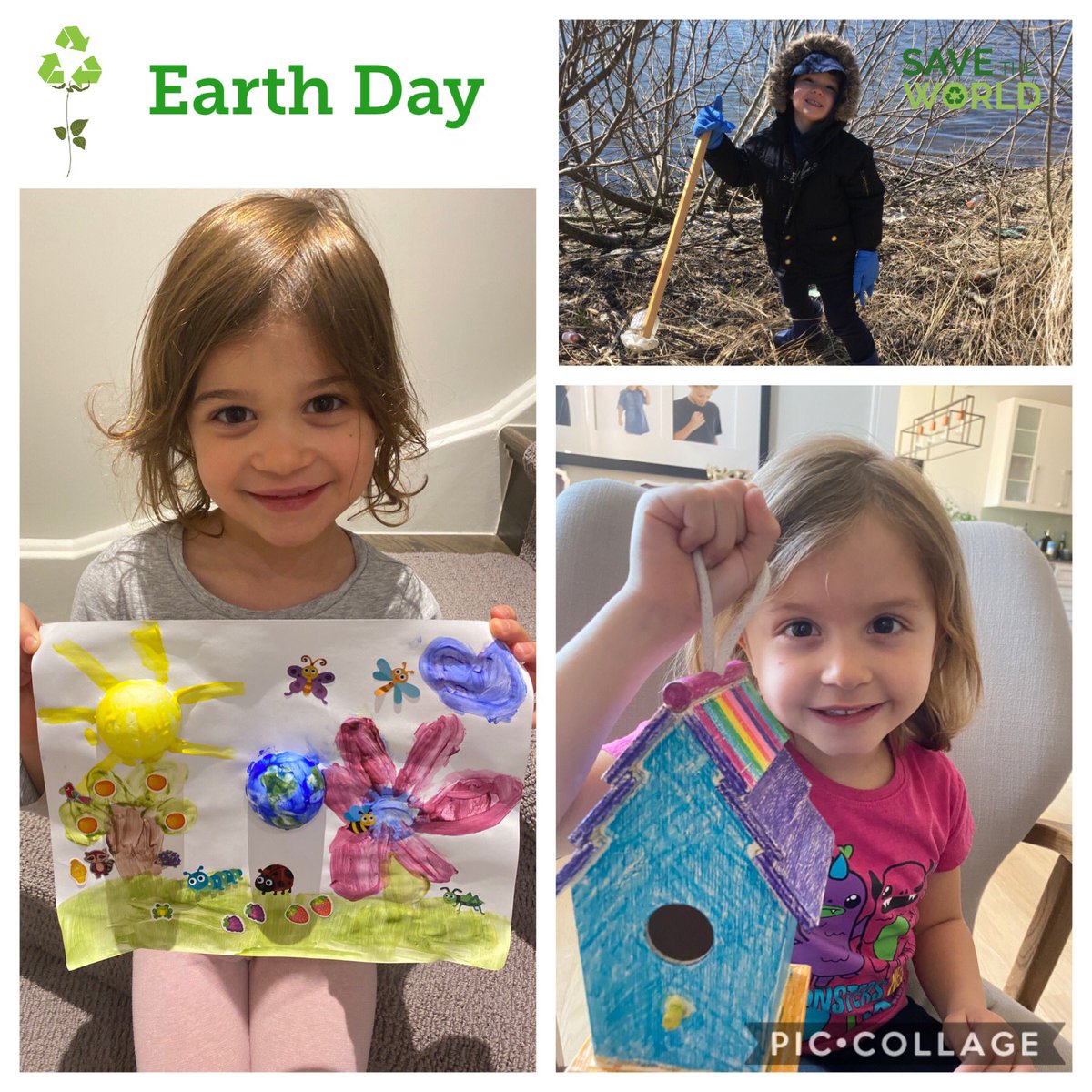 pachecokinders's tweet photo. How did you celebrate Earth Day?  These Kindergarten students are cleaning up the community, recycling materials and making bird feeders, and creating art to show their appreciation for God’s creations. https://t.co/NAsRnLVx64