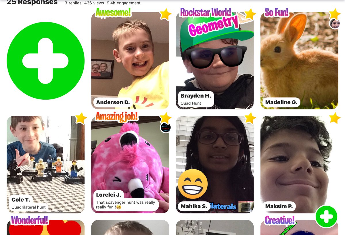 rbooth1024's tweet photo. I am having so much fun experiencing Quadrilaterals around the home of my students! ⁦@Flipgrid⁩ allows me to send students vibes and feature excellent work during #remotelearning ⁦@InnovateRevere⁩ #FlipgridForAll Students App-smashed with #AppleClips and #Slides https://t.co/8VJavtecHJ