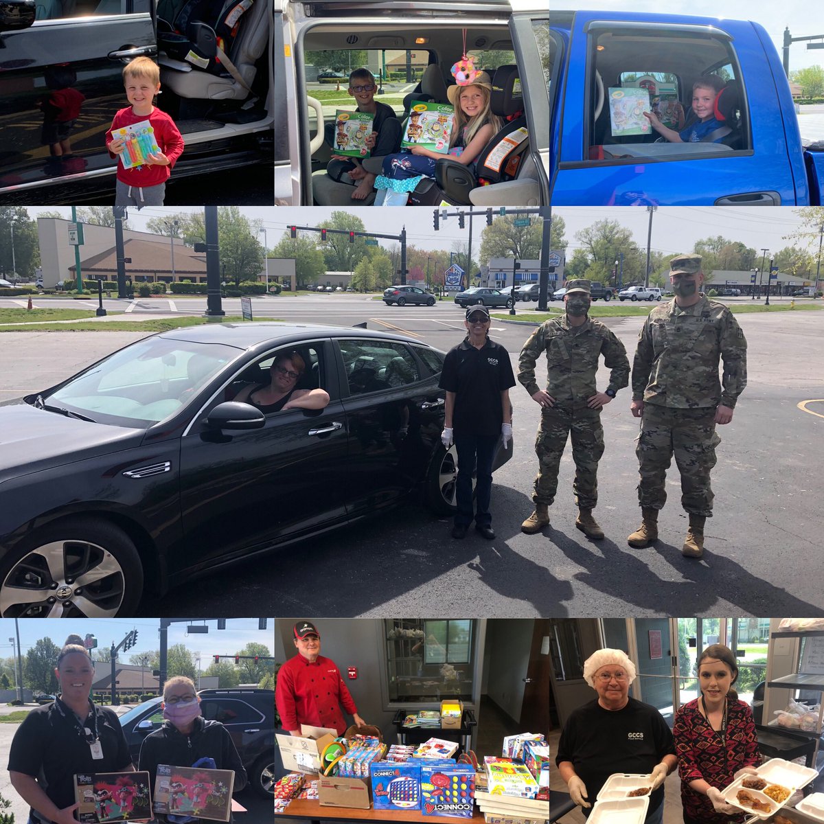 natty1304's tweet photo. @Aramark @GCCSchools would like to extend a thank you to Dr.Rita Fleming for donating coloring books, games and fun family activities to hand out with our meals!  Also, thank you @INGuardsman for stopping by to set up a plan to help serve meals! https://t.co/iWzyZHO90H