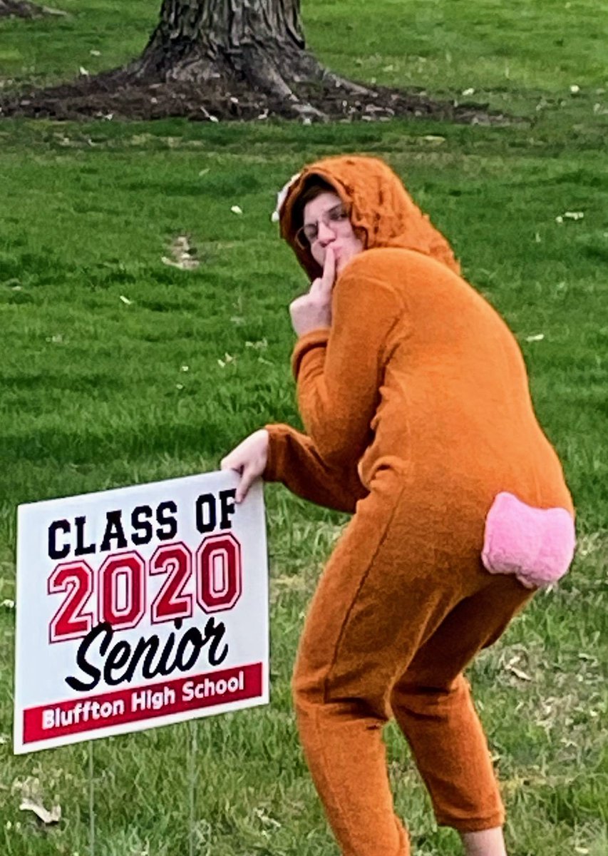 KyleDRandall's tweet photo. Just monkeying around to celebrate this senior tonight. Bottoms up! #Bluffton2020 https://t.co/4jy6PlEtvq
