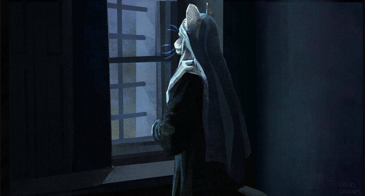 DruidDraws's tweet photo. Got to do another quick film study, this time a film still from #TheInnocents  I also bizarrely did this entirely with my laptop touchpad, lol. That lazy I guess! #touchpadart ? https://t.co/fimFyCwMl7
