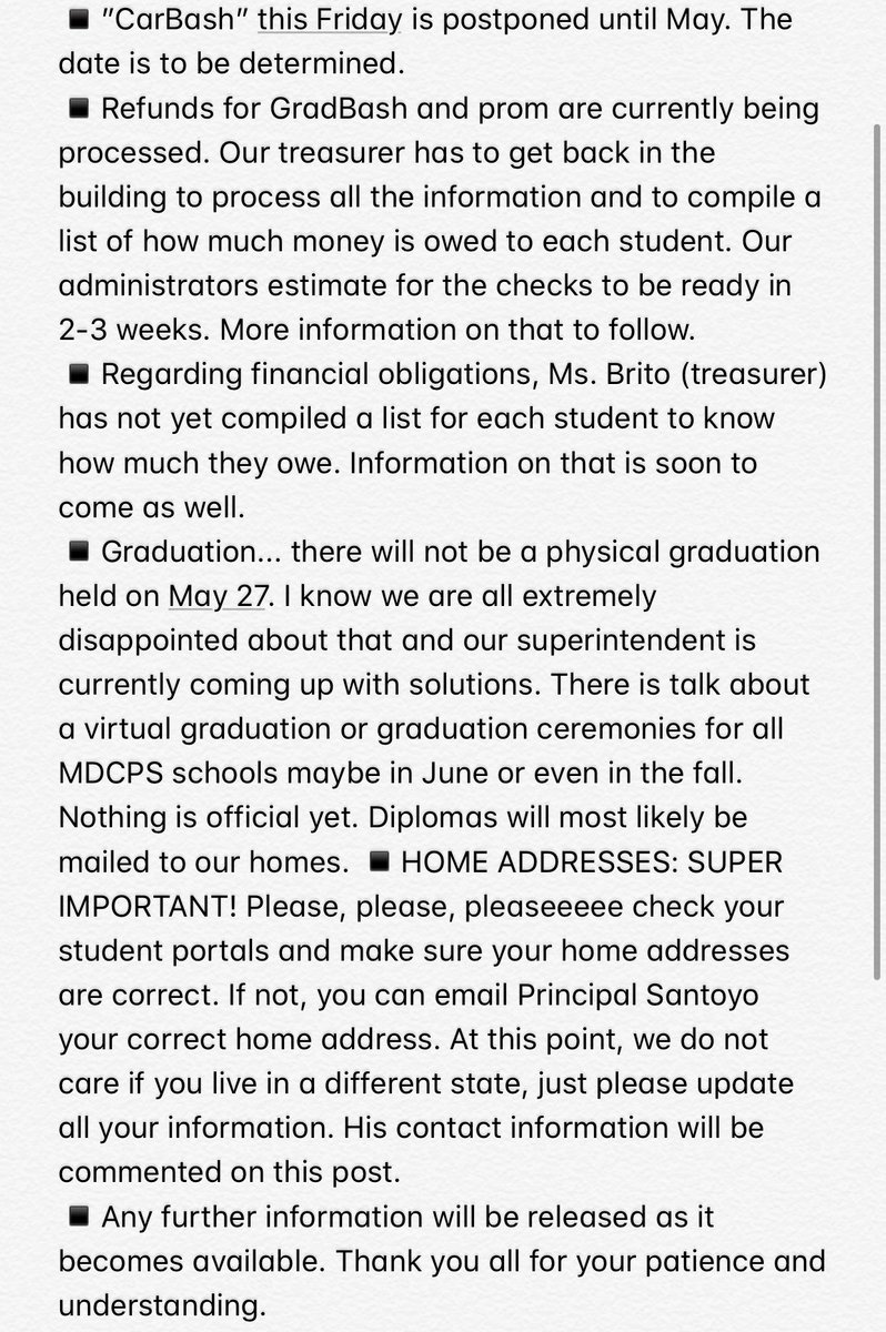 hmlseniors2020's tweet photo. Today, the seniors had a meeting with all of administration to have some of our questions answered. Updates from our meeting: https://t.co/ydfT3HzIno