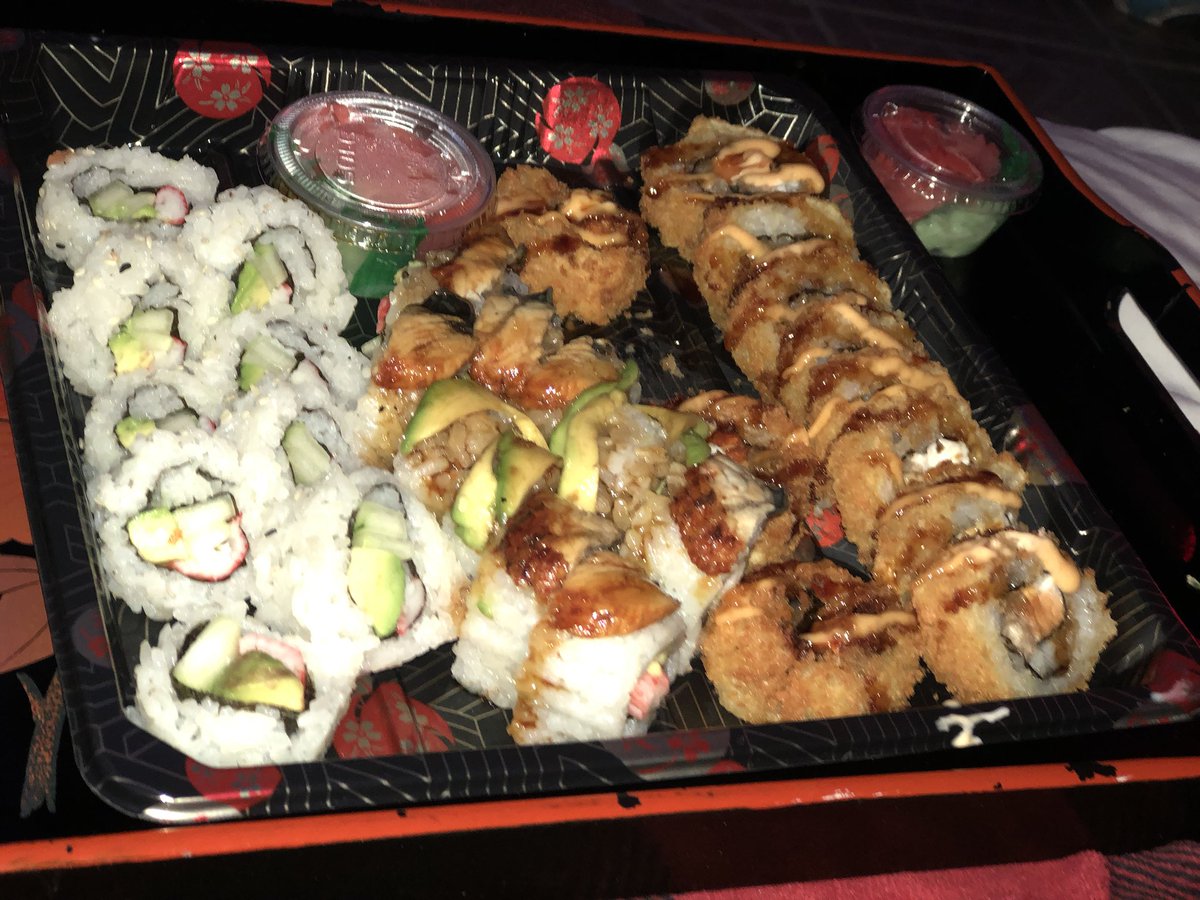 The other night 😉 RT #sushi will magically be delivered