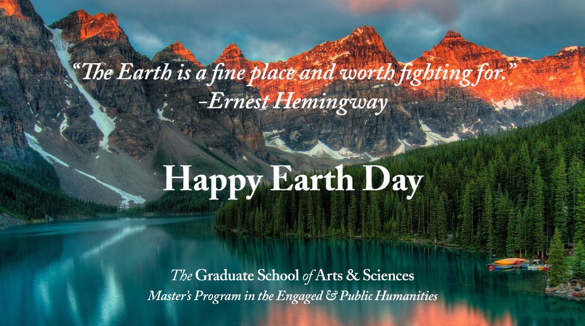 GeorgetownMAEPH's tweet photo. Happy Earth Day from the MA in the Engaged &amp; Public Humanities Program! #EarthDay #MAEPH #Humanities https://t.co/q13SqxaOvT