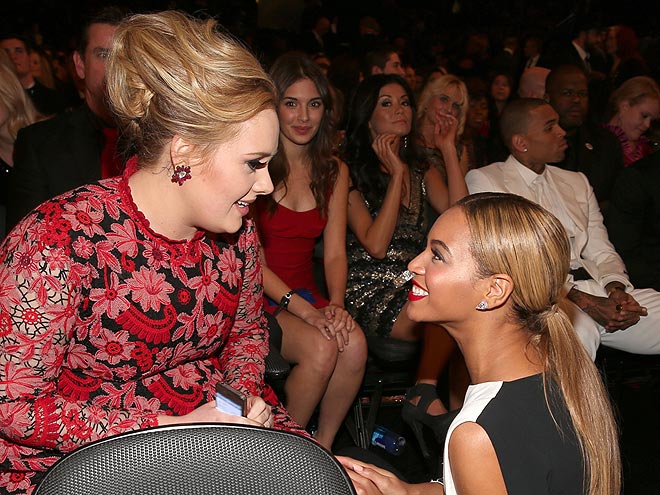 - BEYONCÉ: "It is so easy to talk to her and be around her. She's funny as hell and her comebacks are legendary, the most beautiful thing about Adele is that she has her priorities straight. She's a gracious woman and the most humble human being I've ever met."