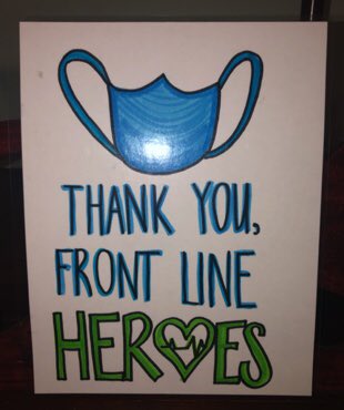CoachSteve's tweet photo. Here are just a few signs my @WCUofPA students are making for our healthcare heroes. #HealthcareHeroes #MyStudentsAreAwesome #P1 #RamsUp #RamPride #ProjectP1 https://t.co/7Q89EWGPzD