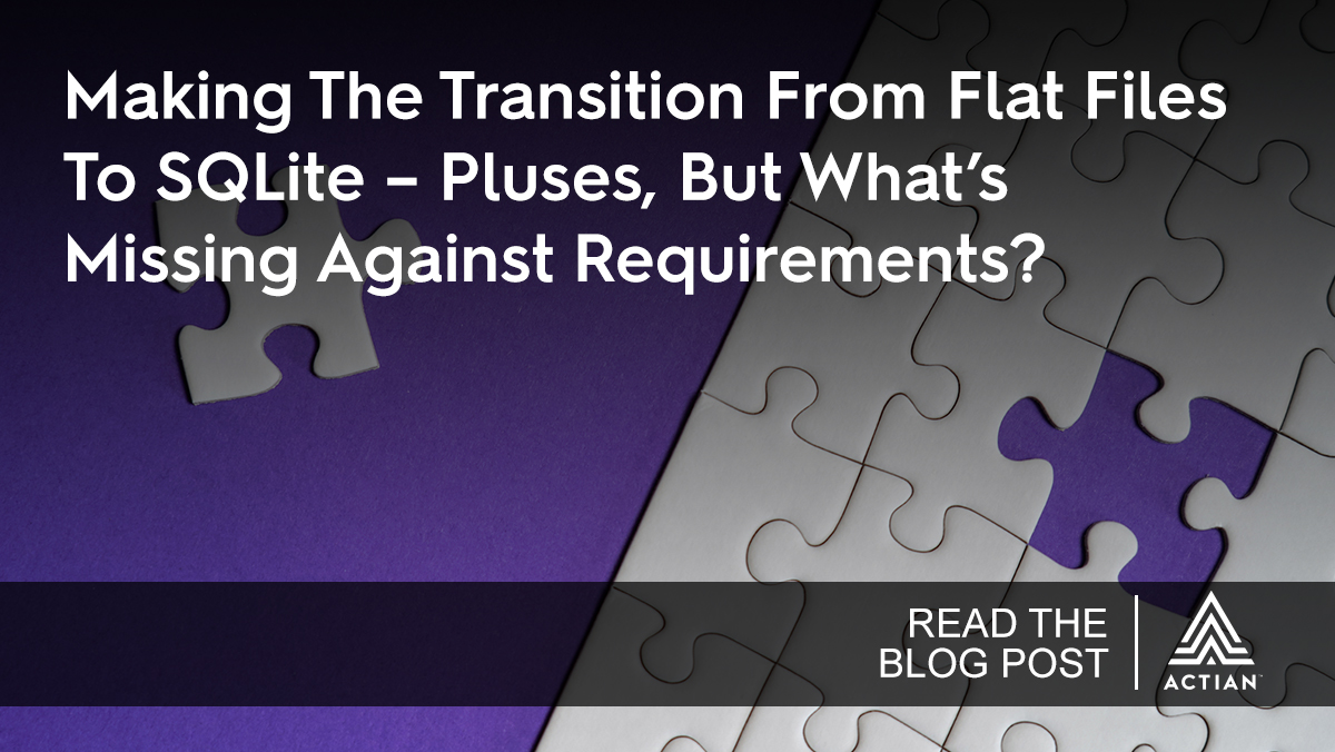 ActianCorp's tweet photo. Ready to take a step away from #flatfiles? Our very own Lewis Carr explores the pros and cons of #SQLite in this blog https://t.co/T14iBGDbl3 https://t.co/PIqFwT4sHJ