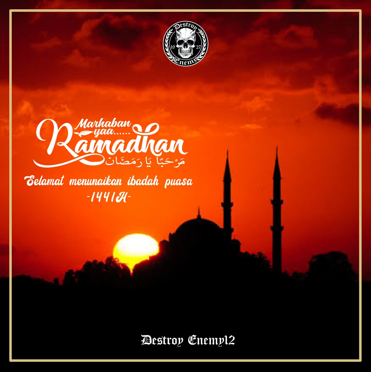 Destroyenemy27's tweet photo. Kami segenap keluarga @destroyenemy12 mengucapkan selamat menunaikan ibadah puasa, bagi seluruh umat muslim🙏😇
_
#destroyenemy #ramdhan2020 #1441hijriah #kitapersebaya #kamibonek #wani https://t.co/HadiQdccRb