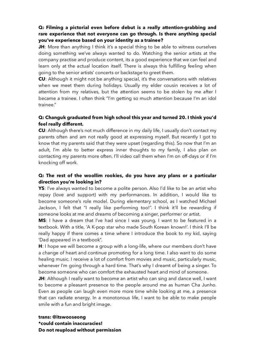 itswooseong's tweet photo. [TRANS] 200423 Woollim Rookie May Issue Dazed Magazine Interview (Full)

📸: zuno3o

#Woollim_Rookie #Woollim #LEEHYEOP #HWANGYUNSEONG #JOOCHANGUK #KIMDONGYUN #KIMMINSEO #CHAJUNHO https://t.co/TArmMgLNNH