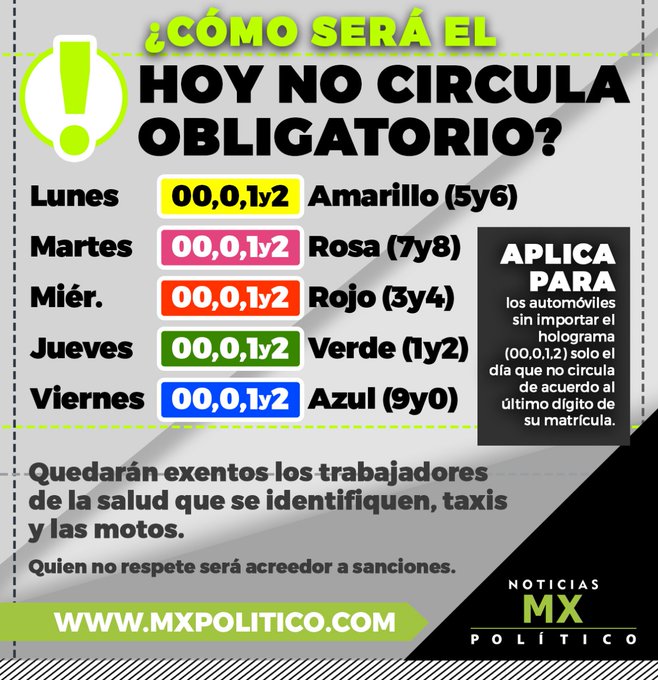 Hidalgo Con Hoy No Circula Mas Estricto Que Cdmx Y Edomex