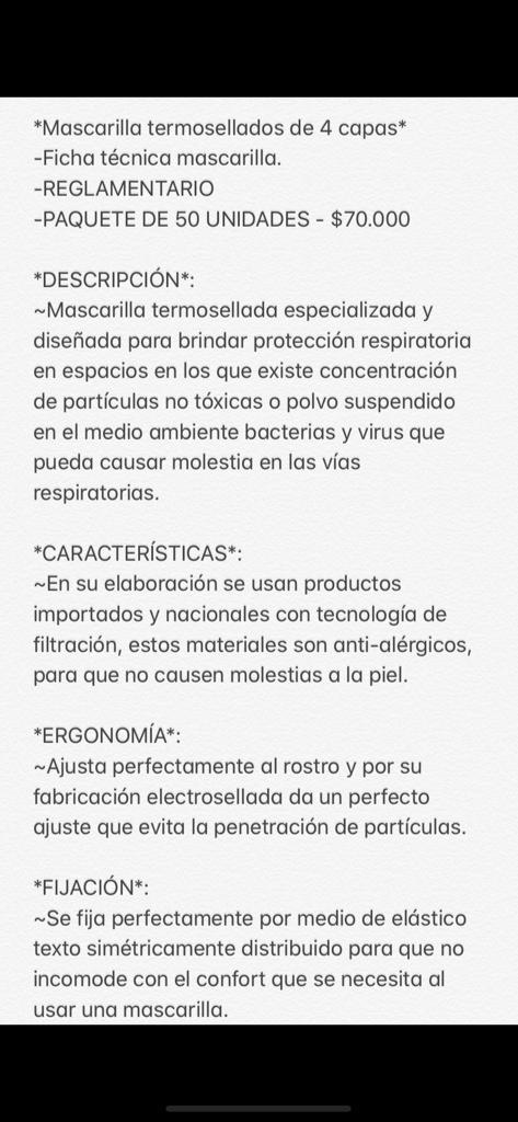 Sangeody's tweet photo. @carlosjagudelo Vendo tapabocas termosellados por paquetes de 50. También de otro tipo tela quirúrgica y doble capa. https://t.co/b49KCqLKW2
