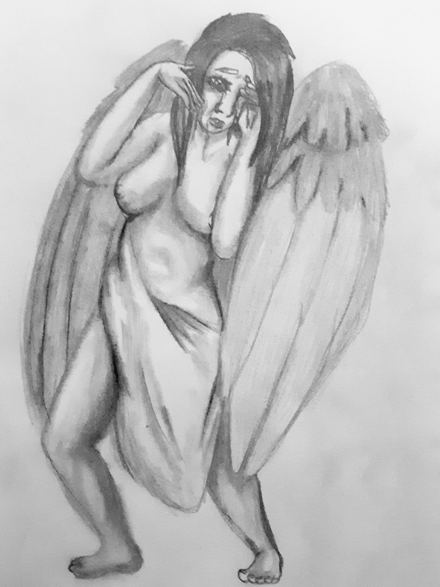 RiddlerWillow's tweet photo. #Angels #heavenonearth #art #anime #cartoons #realism #realisticsketch 

Another angel. I love how she turned out. https://t.co/iEmgZ66Iik