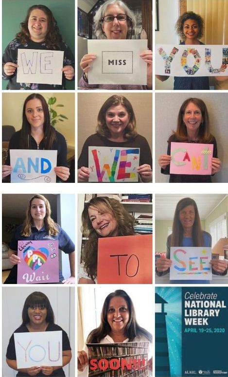 penpublibrary's tweet photo. We miss our patrons and look forward to seeing you all again soon. Happy National Library Week! #nassaulibraries  #nationallibraryweek  #librarystaff https://t.co/PkK2gb7yVK