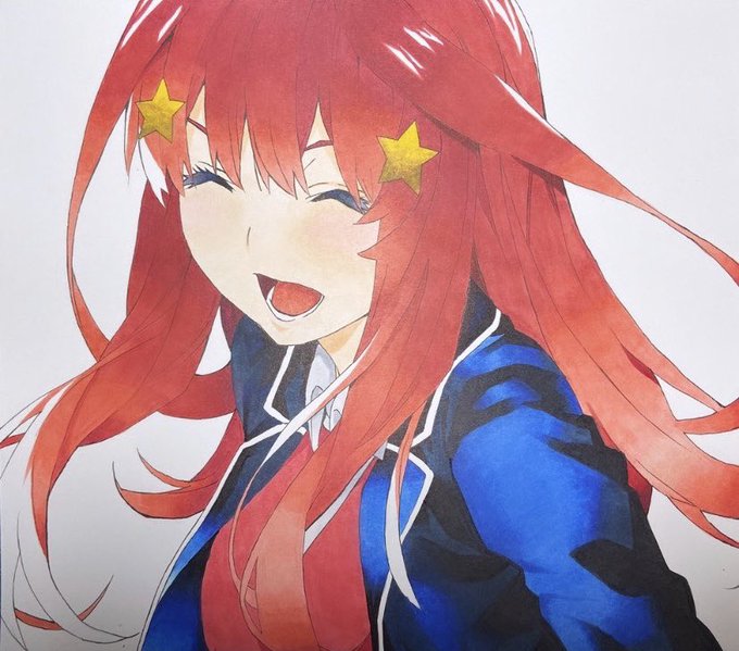 NOBUさんがTwitterに投稿した中野五月(五等分の花嫁)のイラスト。