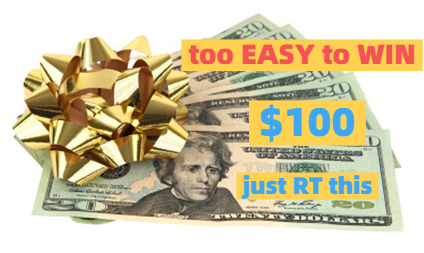 Today is your lucky day!  
            this is too easy to WIN $100 cash prize

1. just RT this message
&
2