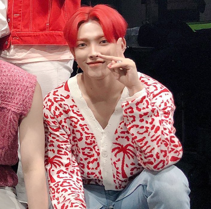 hongjoong pt 2[ i literally couldn’t find a quality pic of the black print but pretty sure it’s the same as the red so you have an idea ]