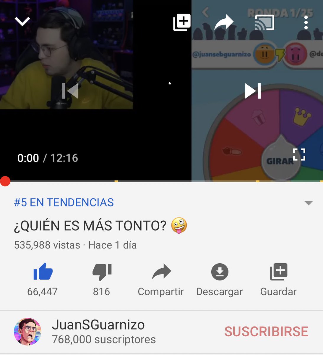 JuanSGuarnizo's tweet photo. Ayer este video estaba #7 en tendencias de videojuegos y hoy está #5 en tendencias en general. 😯
En serio gracias por tanto apoyo. ❤️ https://t.co/nJtBbGiCBX