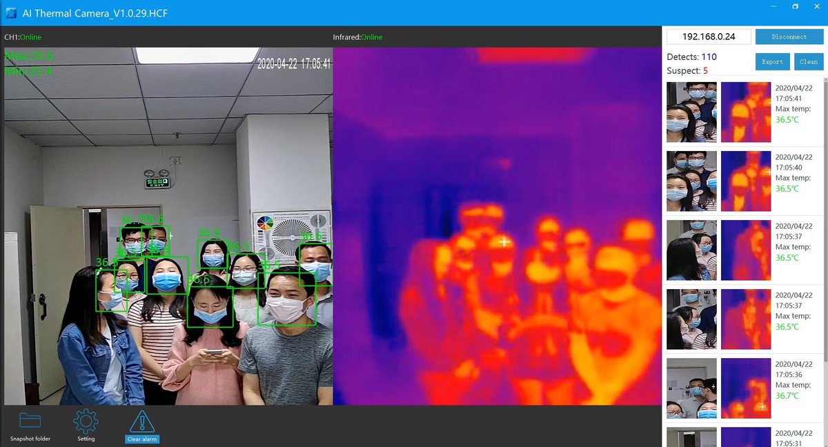 TIM_CCTV's tweet photo. Mapesen AI fever screening thermal camera with blackbody. Calculate the face qty how many to cover same time ,remember it can still be added more,the row is west to east not north to south .
For more details,WhatsApp me :008615013805582 https://t.co/RiHOmuRvs8