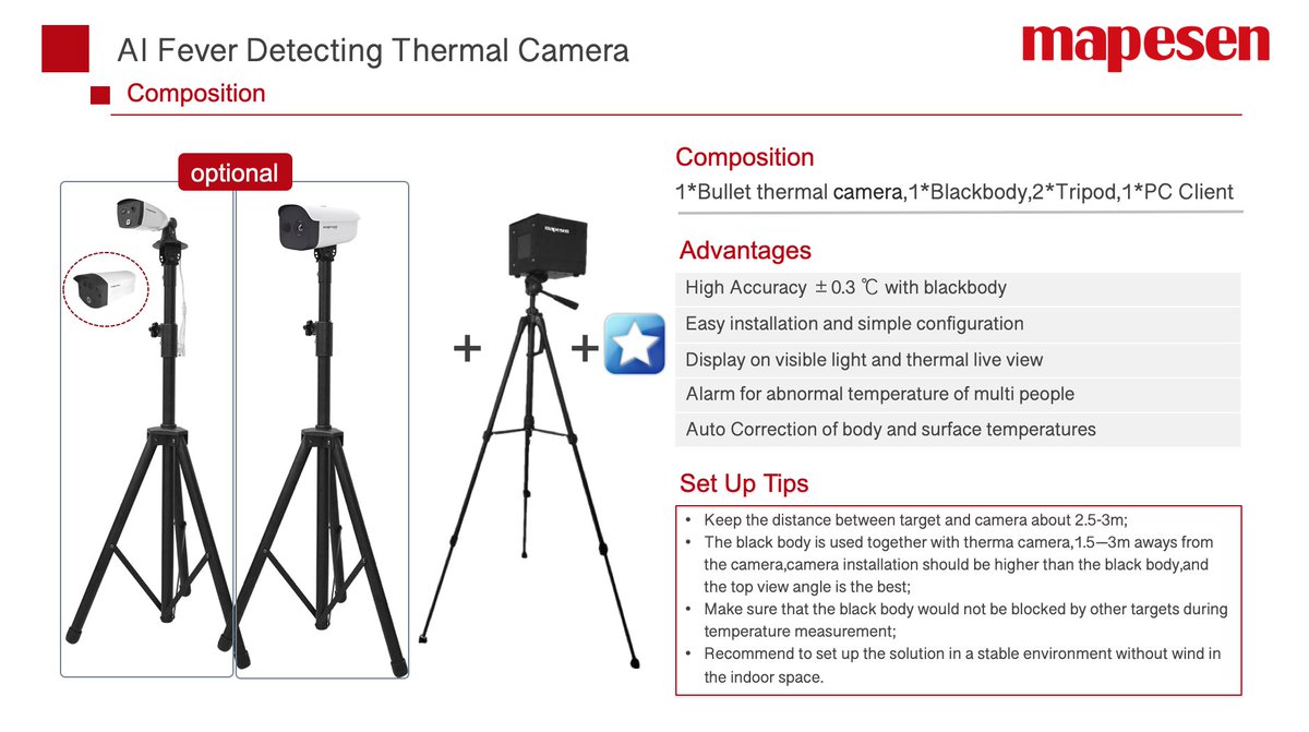 TIM_CCTV's tweet photo. Mapesen AI fever screening thermal camera with blackbody. Calculate the face qty how many to cover same time ,remember it can still be added more,the row is west to east not north to south .
For more details,WhatsApp me :008615013805582 https://t.co/RiHOmuRvs8
