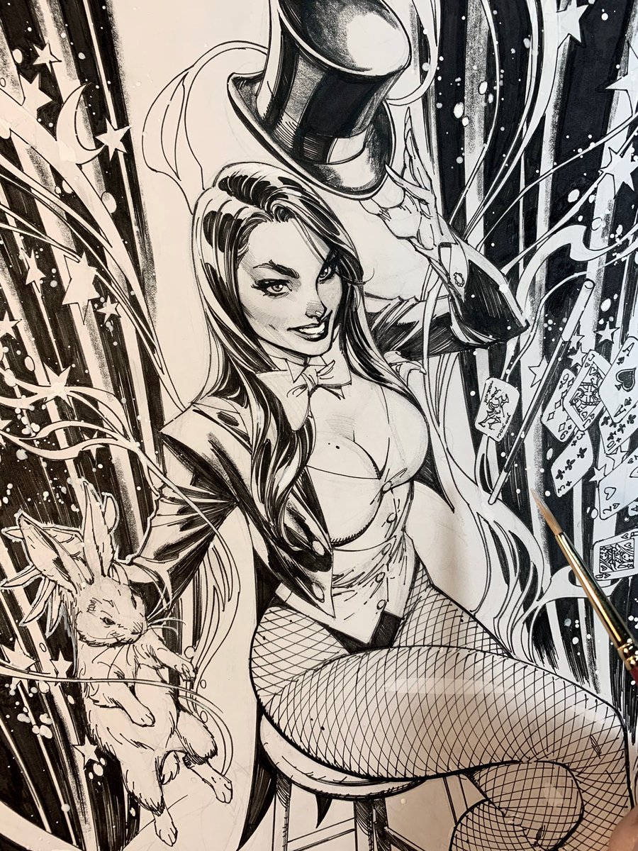 ⏳🎩 ENDING in HOURS! Last chance to bid on this original art! Zatanna! This 9x12" piece brings DC's fave magician to our fundraising efforts! Proceeds to benefit comic shops in need via @BincFoundation https://t.co/Zxnh02eNwL https://t.co/f4vrS0fI7W 