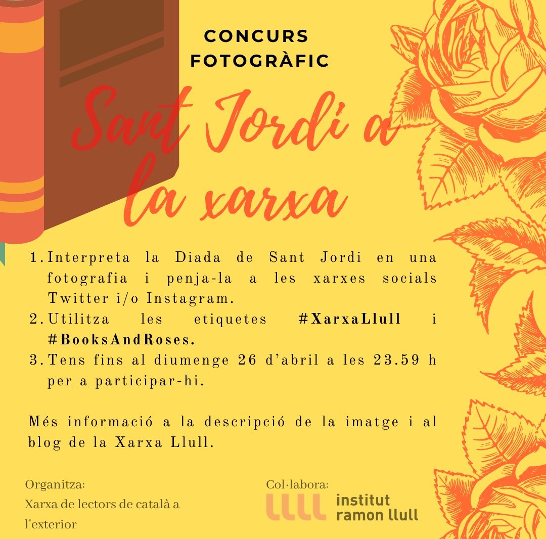 ANCXile's tweet photo. Animem a tots els estudiants de català de Xile i el món a participar d'aquesta iniciativa de la Xarxa de lectors de català a l'exterior i @IRLlull. Teniu temps fins diumenge per interpretar el vostre sant Jordi particular! 📚🌹 #BooksAndRoses #xarxallull https://t.co/WNAfofHgDX