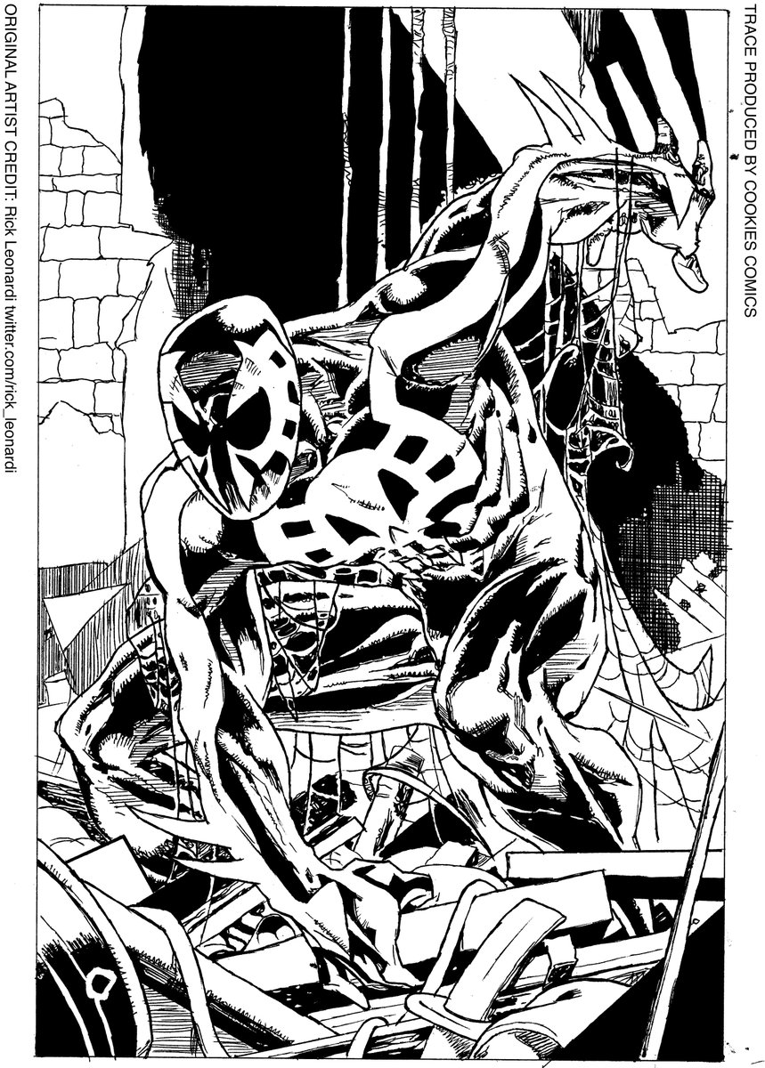 Trace of Spider-Man 2099 (Miguel O'Hara)From Spider-Man 2099 (1992) #6Original Artist Credit: Rick Leonardi  @rick_leonardiPrint and colour in for free from link  http://fav.me/ddjt3l9 SHOW ME YOU COLOURS!!!