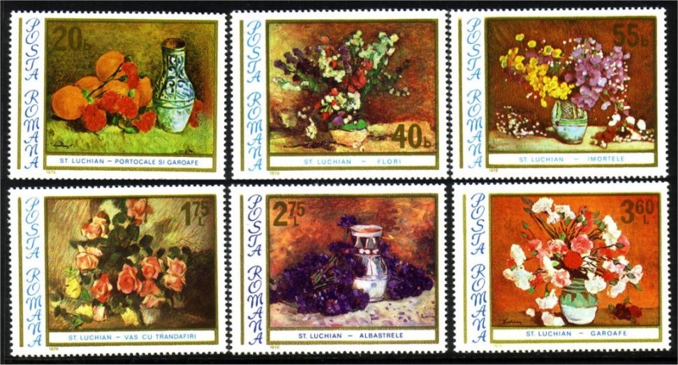  @leetlblu Flowers by Stefan Luchian, Romania c. 1976 or alternately... Antigua and Barbuda c. 1997 hehehe