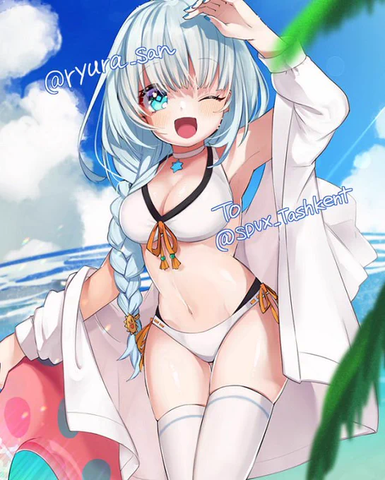 コミッションを頂いてラヴァウル様(@ SDVX_Tashkent )へ、イラストを描かせていただきました。水着氷雪ちゃんです❄️️( '-' ❄️️ )
(※一部トリミング) 