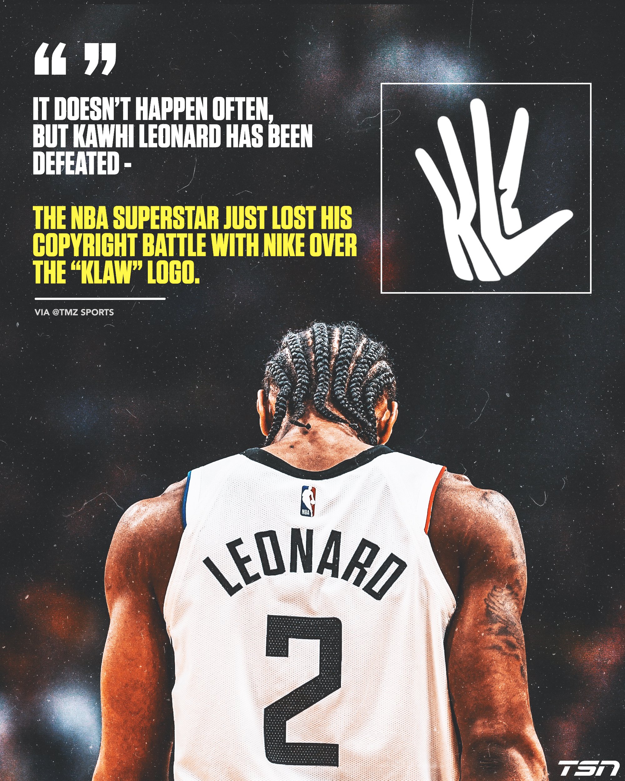 TSN on Twitter: Leonard has reportedly lost his lawsuit with over "Klaw" logo. https://t.co/decKLt7r44" / Twitter