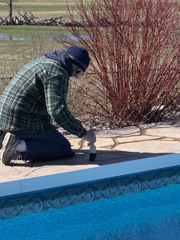 WicketsWebWorld's tweet photo. Hired a concrete sealer today. He works for chocolate chip cookies. I highly recommend him. @golfnnascar #homeprojects #workerbee #Worksfortreats 🍪 https://t.co/mXFxjnWBsD