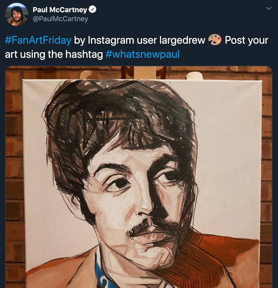 remember paul used to repost fanart every friday (george's account would do this too)