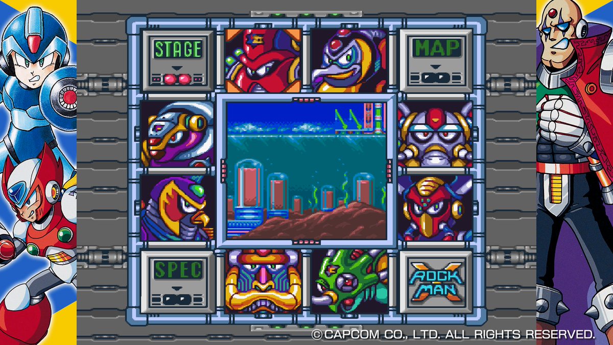 Rockman Unity メットール テレワークや会議 ビデオチャット用に使えるロックマン の画像配布第2弾 インタビューっぽくなる壁紙と ロックマンｘ よりステージセレクト ご活用ください T Co Jlr0efh1z5 バーチャル背景 おうち時間 Stayhome