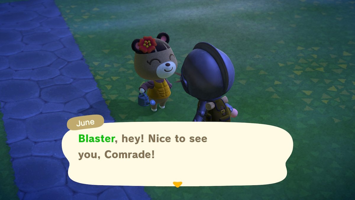 LtMeowser's tweet photo. This muscled teddie commy was watering weeds... #AnimalCrossing #ACNH #NintendoSwitch https://t.co/12kIaF2iJr