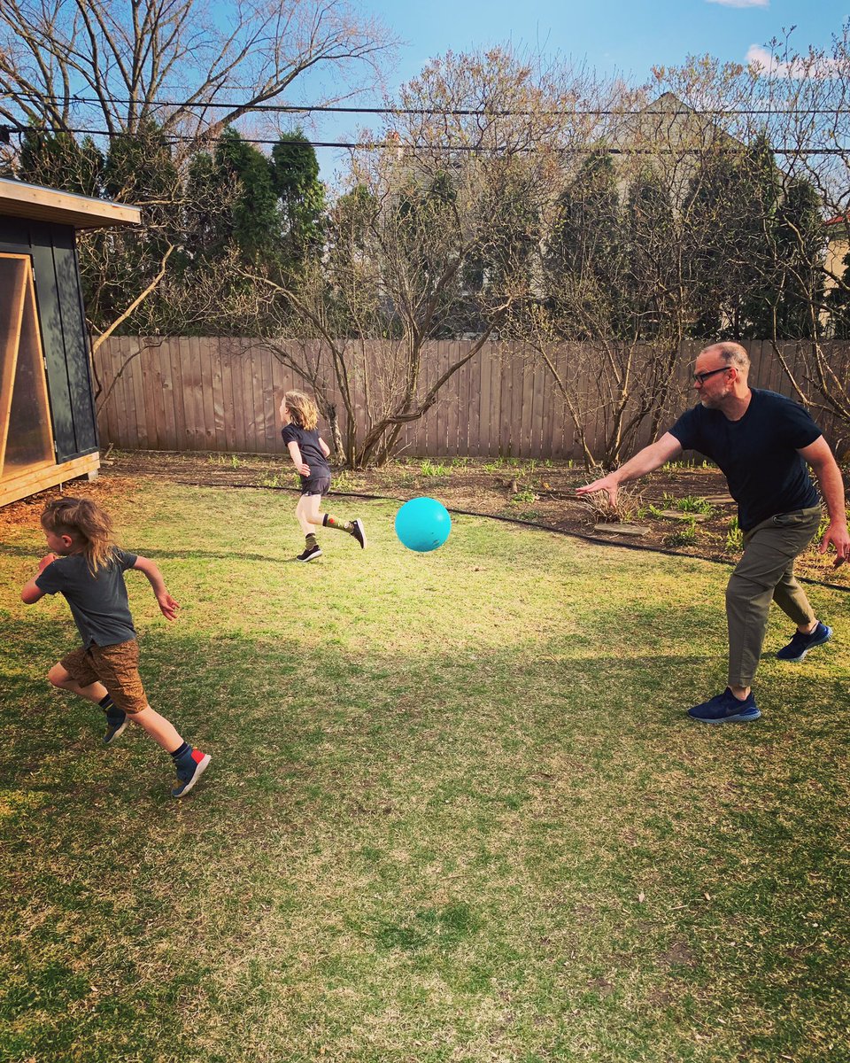 MsMollyLeutz's tweet photo. The kids asked to play dodgeball. Itβs a fun game where you get to throw a ball at them and itβs ok! How great is that?! #SafeAtHome #sortof #dadwon https://t.co/s538nSRrck
