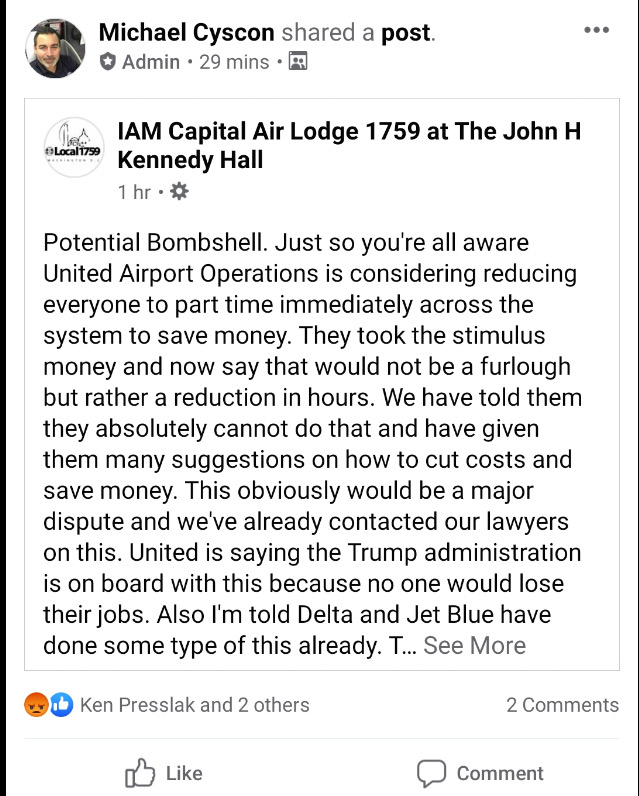 CichonskiMike's tweet photo. @SenatorDurbin how does this happen? How does a ceo take his bonus and then cut everyone to part time? https://t.co/neUgd8YUAX