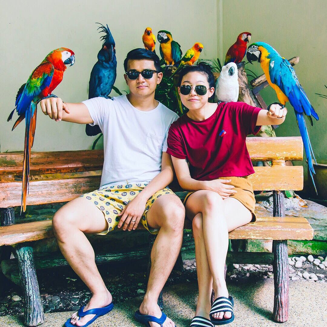 During our day off Sonoya,  @awkwafina and I went to the Kuala Lumpur Bird Park  #CrazyRichAsiansParty