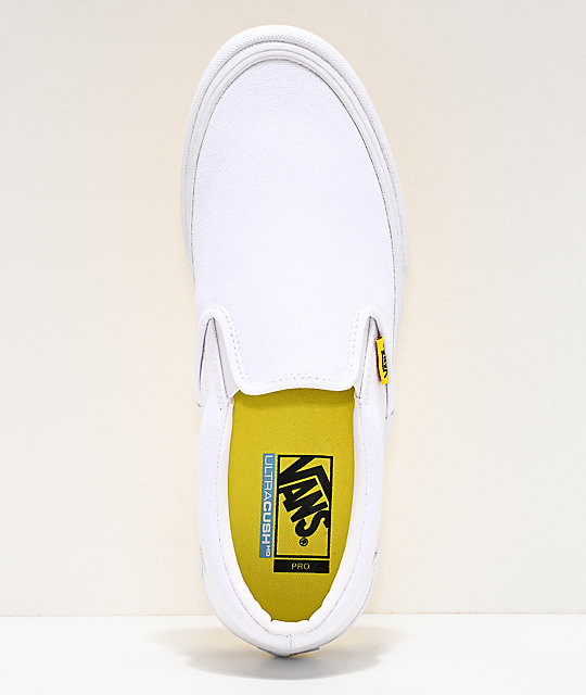 vans slip on pro checkerboard white and yellow