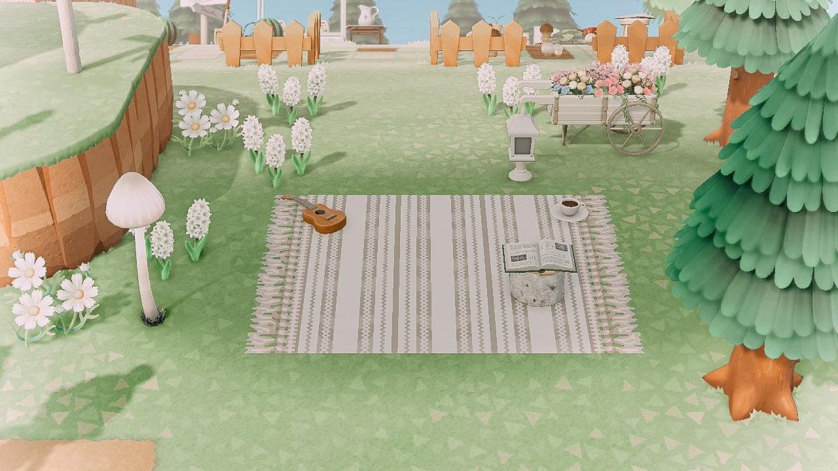 75. Un coin chill en extérieur Code motif : MA-2931-2946-7718 (Source :  https://www.reddit.com/r/AnimalCrossing/comments/g67w9v/_/)