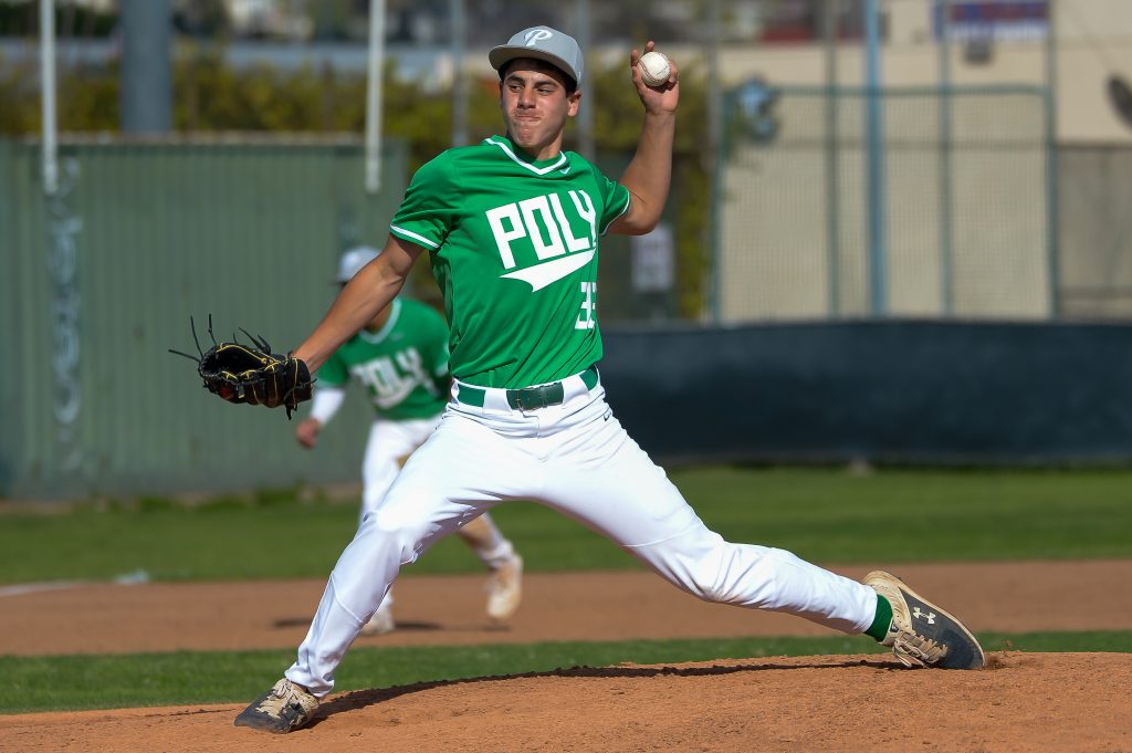 limmington's tweet photo. Awesome #highschoolbaseball shots taken by @562sports of my pitching March 12. 2020 for Long Beach Poly vs Jordan HS. https://t.co/ZZoK8IB8Af. This game ended up being the final game of my junior season, due to #Covid19 virus suspending the rest of our city's #MooreLeague season https://t.co/8y5MsJnpHT