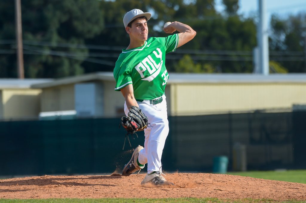 limmington's tweet photo. Awesome #highschoolbaseball shots taken by @562sports of my pitching March 12. 2020 for Long Beach Poly vs Jordan HS. https://t.co/ZZoK8IB8Af. This game ended up being the final game of my junior season, due to #Covid19 virus suspending the rest of our city's #MooreLeague season https://t.co/8y5MsJnpHT