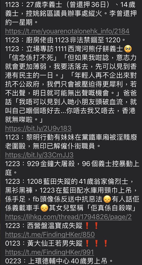 bIackobject's tweet photo. #轉自telegram #每日警暴實錄
https://t.co/lriyI3acEA
⚠️ #23號事件薄‼️
1223 929金鐘大屠殺,96個義士控暴動上庭
只有你贏,我們才不會輸
一齊唔好死! 約定你街上再見🎗
#黑夜再長 #必有終結之時
#黎明雖遠 #定有光復之日
#23timeline #23Apr2020 #HKPoliceTerrorism #香港警暴 https://t.co/Gm6aYSBLD1