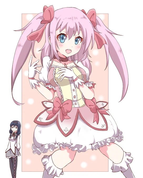 まどかのコスプレをするネモちゃん 