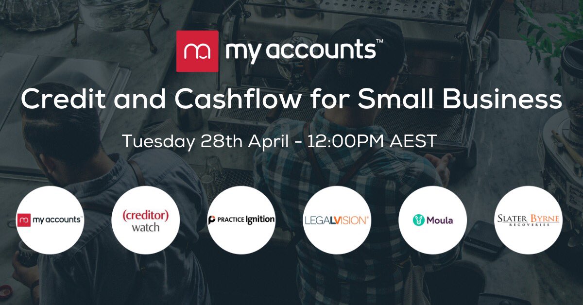 We’re pleased to host a timely and important important discussion for #SmallBusiness Owners and Advisers on #Credit and #Cashflow management.

We’d love for you join the conversation. 

For more info and registration: myaccounts.events/cashflow-webin…